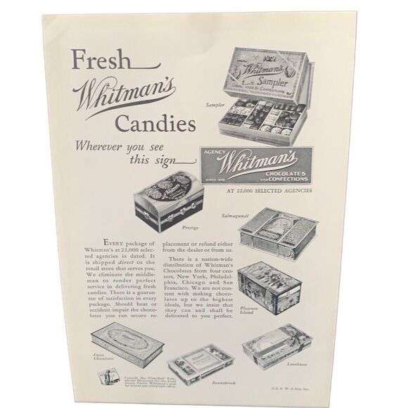 Vintage 1932 Whitman’s Chocolates & Confections Ad Advertisement - Picture 4 of 4